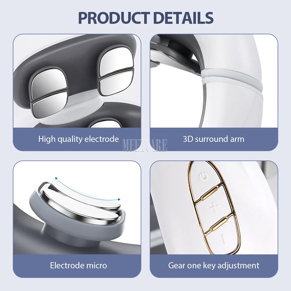 Smart Back Neck Massager Electric TENS Pulse Cervical Muscle Massages Wireless Shoulder Health Care H99 H62 JT88 F6Device