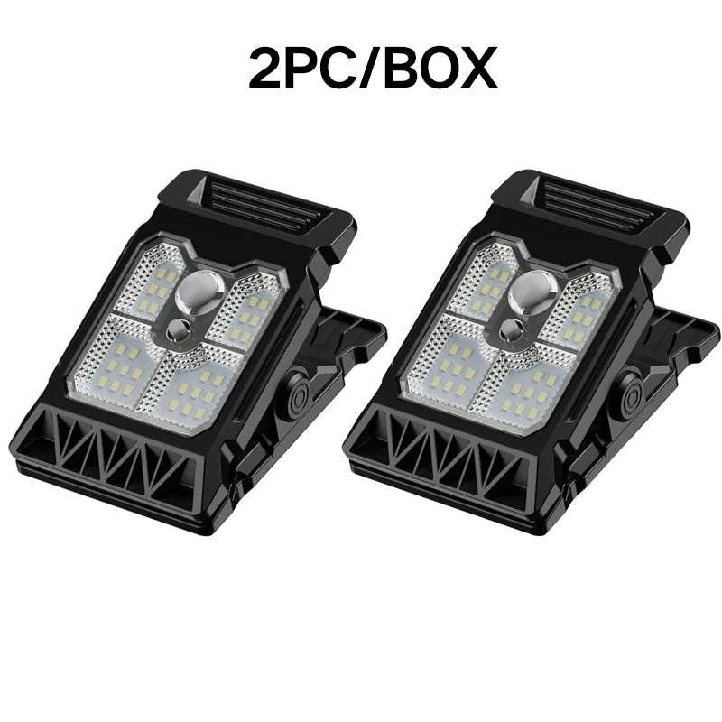 Solar powered courtyard lamp, household garden lighting, human body sensing multifunctional outdoor clip on lawn lamp