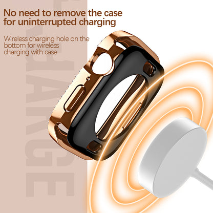Bling Glass+Cover for Apple Watch Case 49mm 46 42 45 41 40 44mm Diamond Bumper+Screen Protector Iwatch Series 11 10 9 8 7 6 5 SE