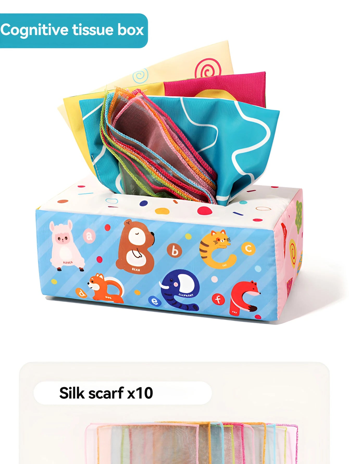 Newborn baby toy - Simulated tissue box with realistic tissue pull-out for early education