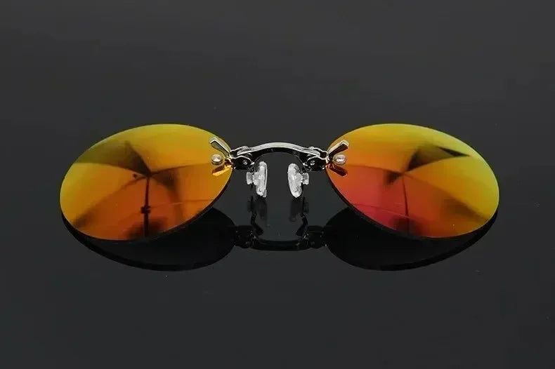  VIEWRING1-2PCS Clip On Nose Glasses Round Rimless Matrix Morpheus Sunglasses Mini Frameless Vintage Men Eyeglasses