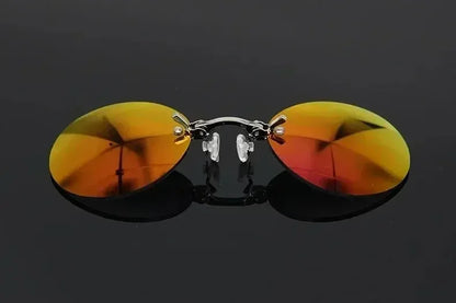  VIEWRING1-2PCS Clip On Nose Glasses Round Rimless Matrix Morpheus Sunglasses Mini Frameless Vintage Men Eyeglasses