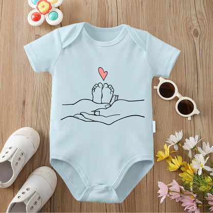 I Love My Family 100% Cotton Bodysuit Soft Baby Cloths Best Gift for Baby Onesie Jumpsuit for 0 To 12 Months Cute Newborn