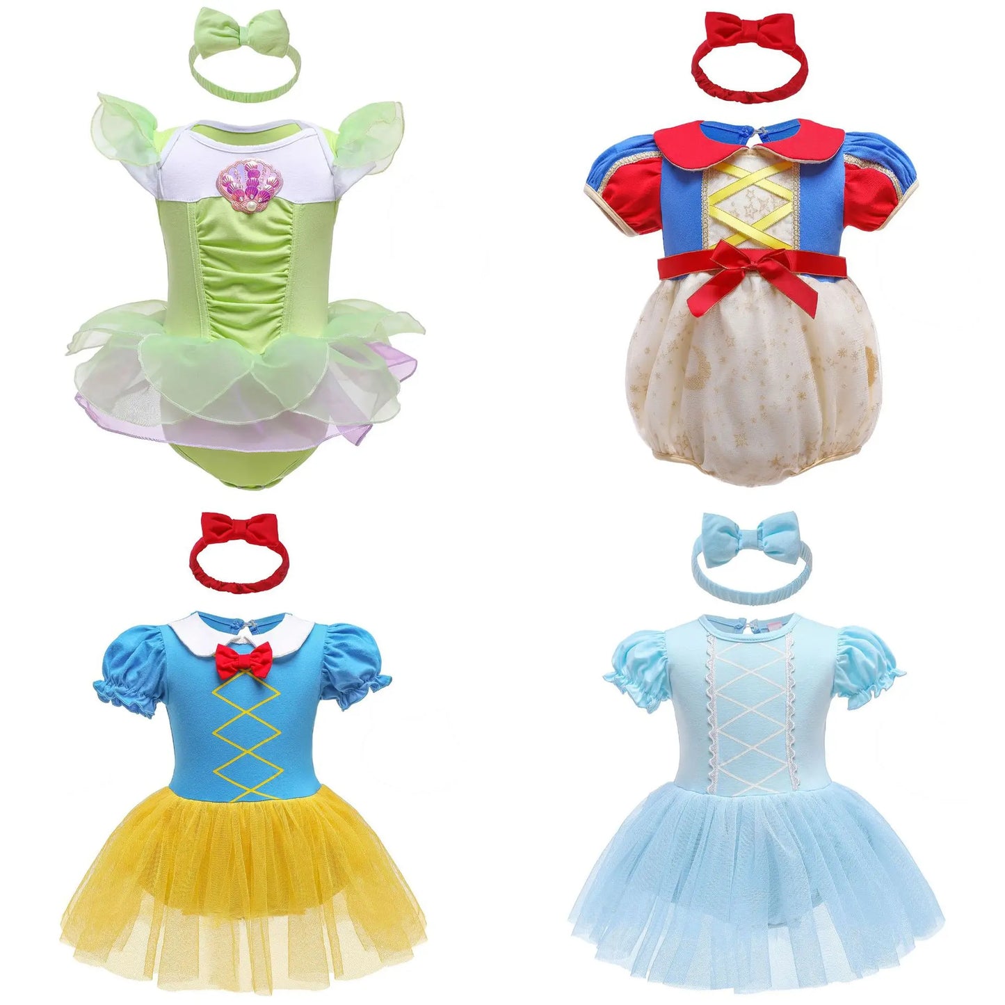 Baby Romper TUTU Dress With Headband Infant Baby Princess Girl Clothes Size 3-18M Cute Design Baby Dress Party Costumes