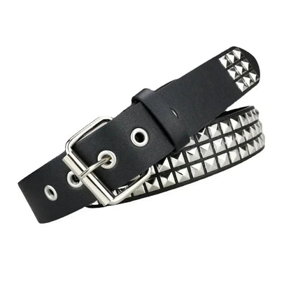 2026 New Square Bead Rivet Belt Metal Pyramid Belt Men and Women Punk Hardware Jeans Belt Y2K Belt Designer Belt Women's Belts
