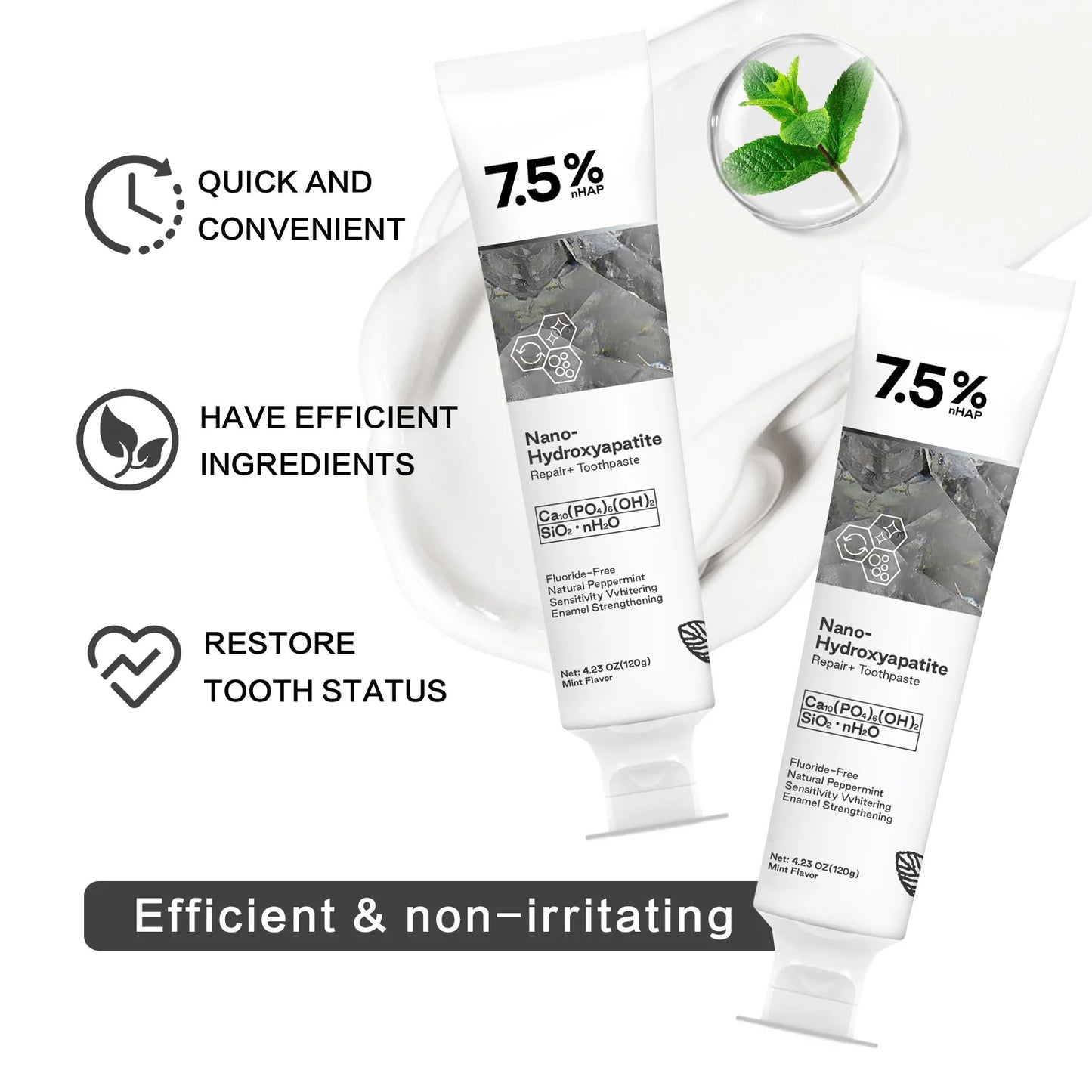 Nano Hydroxyapatite Toothpaste Remover Coffee Tea Stain Improve Bad Breath Prevent Caries Teeth Whitening Toothpaste Products