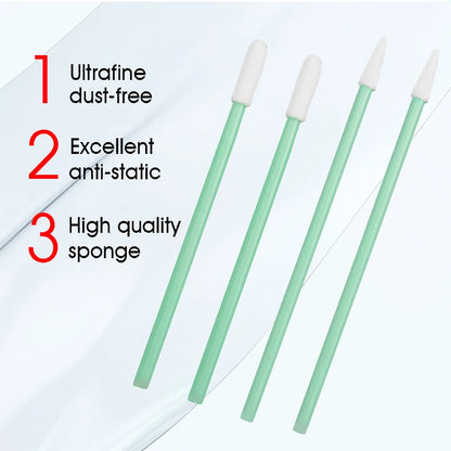 100PCS Fiber Optic Cleaning Sticks Fiber Optic Swabs For 1.25mm/2.5mm LC/SC/FC/ST Connectors Fiber Cleaning Rod FTTH Tool