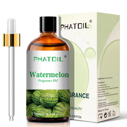 PHATOIL 100ml Fruity Fragrance Oil for Diffuser Candles Making -Coconut & Vanilla Strawberry Lemon Peach Aroma Essential Oils