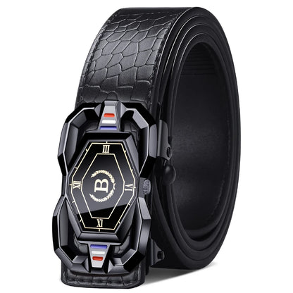 High-end And Atmospheric Men's Automatic Buckle Crocodile Pattern Belt New Men's Casual Wear Belt Fashion Youth Business Belt