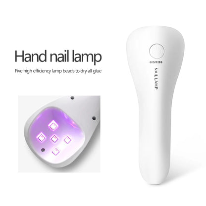 LINMANDA Handheld UV LED Nail Lamp USB Rechargeable Mini Manicure Lamp Nail Dryer With 5 Lamp Beads Quick Drying Gel Nail Polish