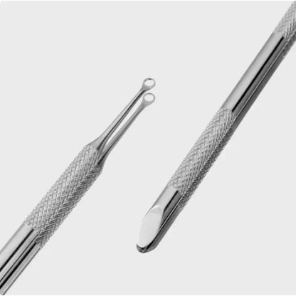 1/2 pcs Double-ended Stainless Steel Remover Manicure Sticks Tool Bevelled Nail Grinding File Circle Beveled Head Cuticle Pusher