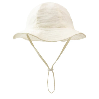 INS Baby Pure Cotton Basin Hat Sun-Protective Breathable Baby Fisherman Hat Solid Color Children's Sun Hat