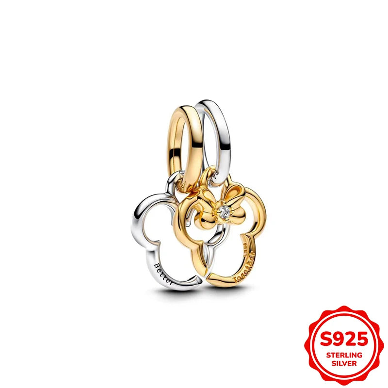 Hot Sale Charms Silver 925 Disney Pendant Beads Fits 3mm Bracelet Bangle Necklace For Women Luxury DIY Jewelry Making Fine Gifts