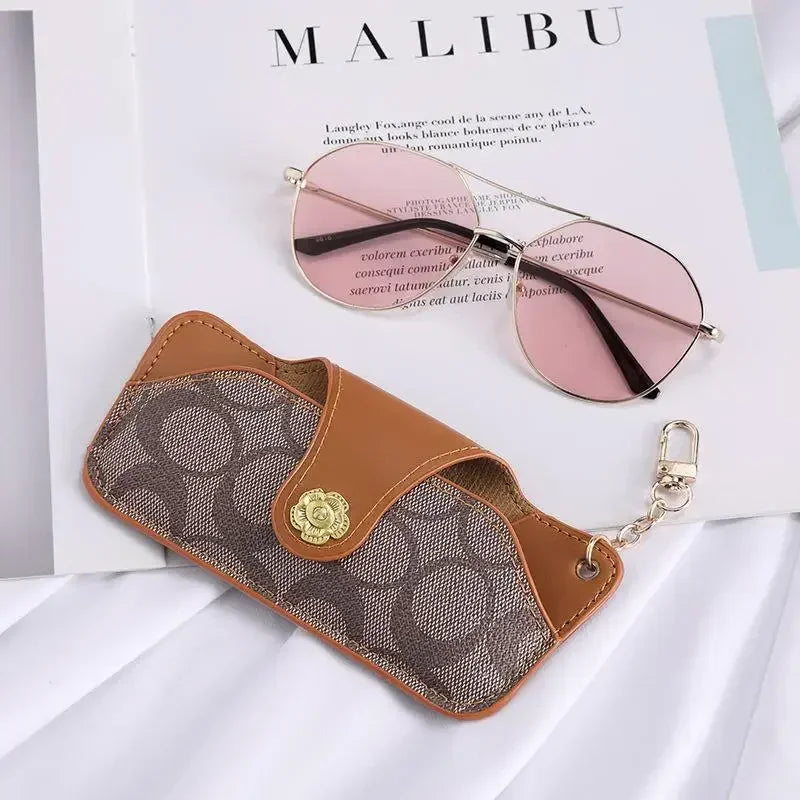 Portable Glasses Case with Keychain - Protective Storage Bag for Myopia Glasses And Sunglasses - Daily & Travel Essential