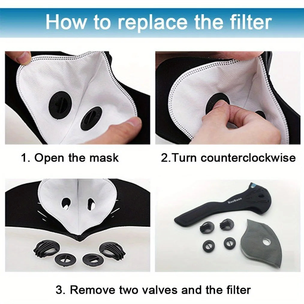1PC Face Mask With Detachable Filter,Breathable Woven Fabric, Suitable For Cycling, Running, Walking, And Outdoor Activities