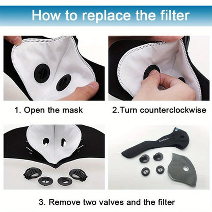 1PC Face Mask With Detachable Filter,Breathable Woven Fabric, Suitable For Cycling, Running, Walking, And Outdoor Activities