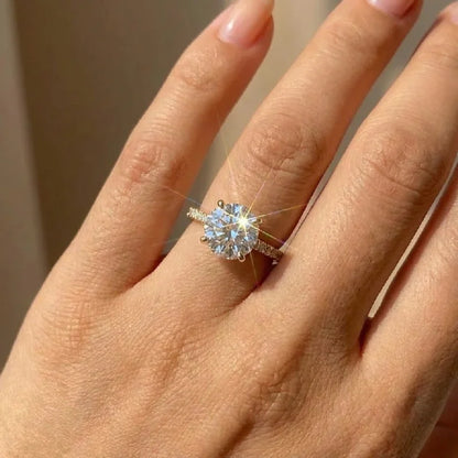 925 Sterling Silver Gorgeous Shiny Zircon Round Rings for Women Anniversary Marry Luxury High Quality Fine Jewelry Gift