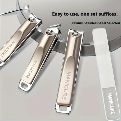 High-Quality 5pcs Nail Care Set Including Nail Clippers a Nano File And an Ear Scoop All Packed in a Portable Storage Case