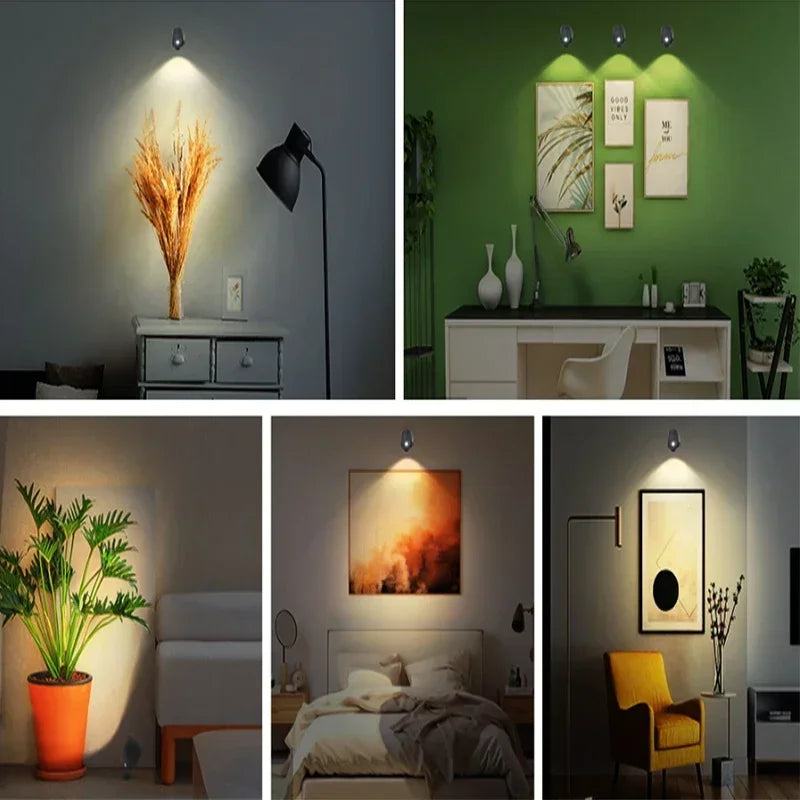 Led Double Head Wall Lamp Touch Control Remote 360 Rotatable USB Recharge Wireless Portable Night Light For Bedroom Reading Lamp