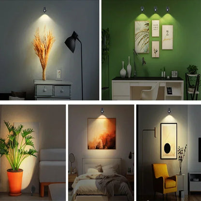 Led Double Head Wall Lamp Touch Control Remote 360 Rotatable USB Recharge Wireless Portable Night Light For Bedroom Reading Lamp