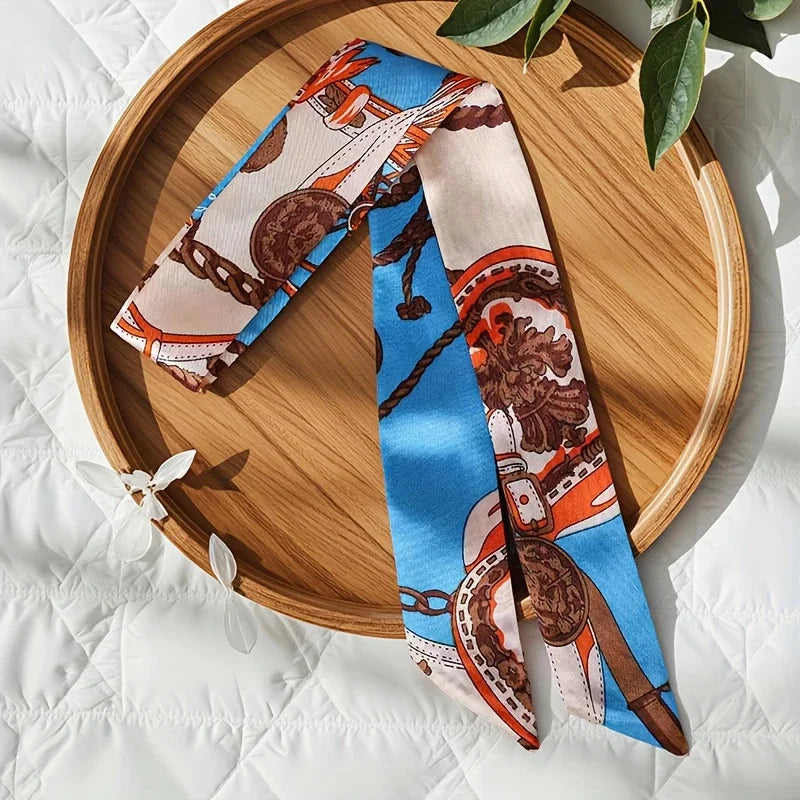 10Pcs Women’s Paisley Print Multi-Use Scarves Elegant Long Hairbands Neck Scarves & Bag Straps DIY Craft Hair Scarf Accessories