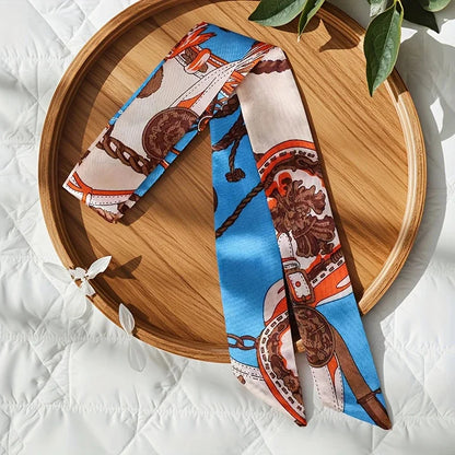 10Pcs Women’s Paisley Print Multi-Use Scarves Elegant Long Hairbands Neck Scarves & Bag Straps DIY Craft Hair Scarf Accessories