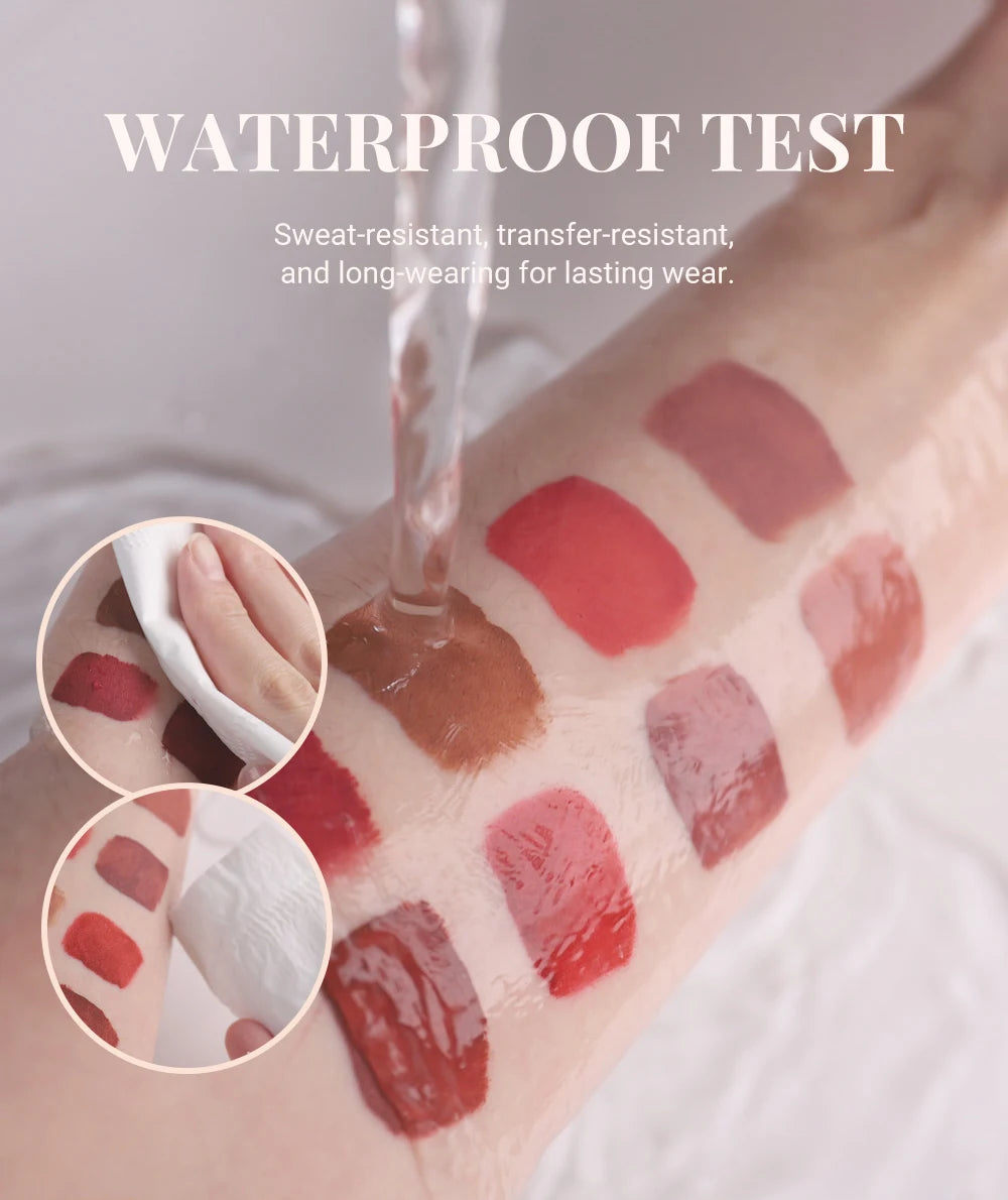 8 Color Nude Brown Matte Liquid Lipstick Velvet Sexy Dark Red Lip Glaze Non-stick Cup Not Easy To Fade Lip Gloss Lipstick Makeup
