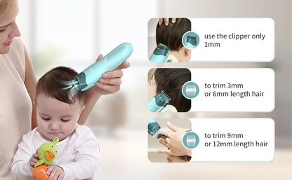 Vacuum Hair Clippers for Kids & Men Rechargeable Cordless Hair Cutting Machine with Safe Ceramic Blade Waterproof Hair Trimmers