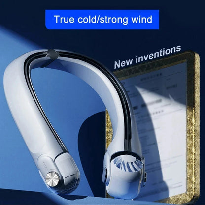 Portable Neck Hanging Fan With Usb Charging Adjustable Bladeless Turbofan Bladeless Student Dormitory Home Outdoor Cooling