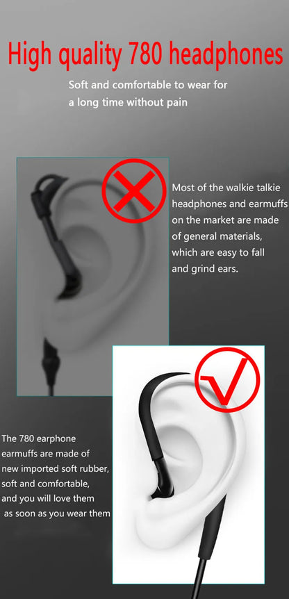 New Baofeng 780 Headset Mic earphone For BaoFeng UV-5R UV-5RH UV-21 PRO Quansheng UV-K6 Walkie Talkie Two Way Radio Accessories