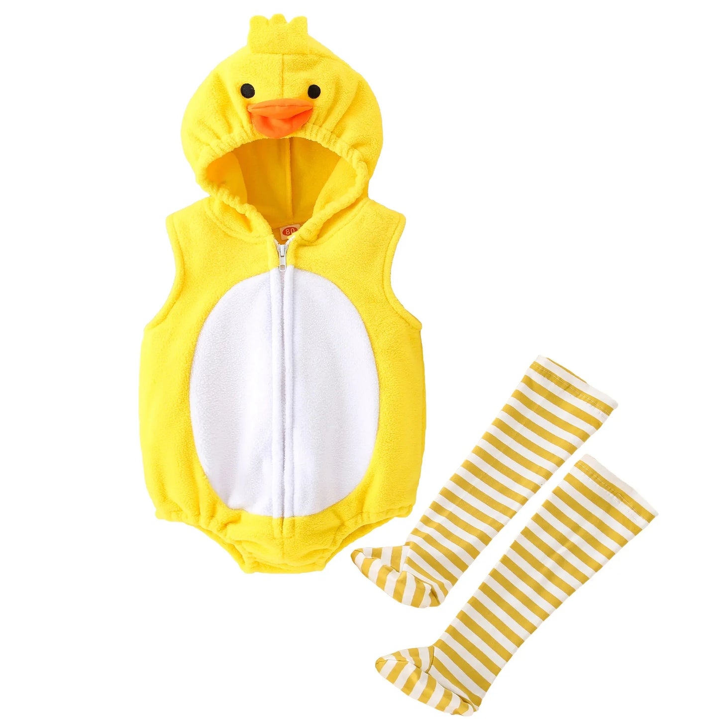 New Designer Cartoon Clothing Zip-up Hooded Romper + Stockings Baby Boy Clothes Baby Girl Casual Sets