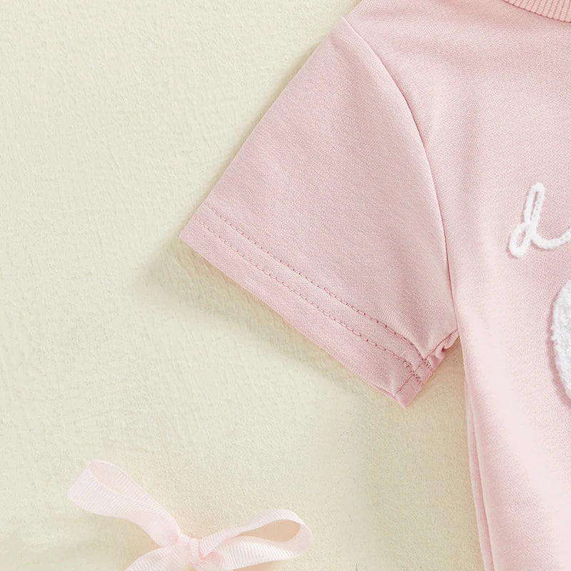 Daddy s Little Princess Father s Day  with Floral Embroidery and Ruffle Sleeves for Baby Girls