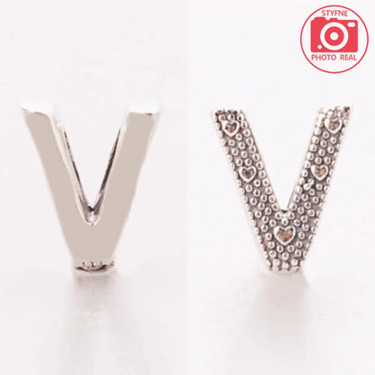 Silver 925 26 Letter A-Z Alphabet Charm Fine Beads Fit Original Charms Silver Bracelet DIY Fine Jewelry for Women Gifts Making