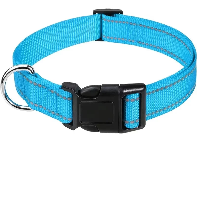 Dog Collar Adjustable Soft Neoprene Padded Nylon Pet Collars with Buckle for Medium Dogs Puppy Walking Necklace Harness Necklace