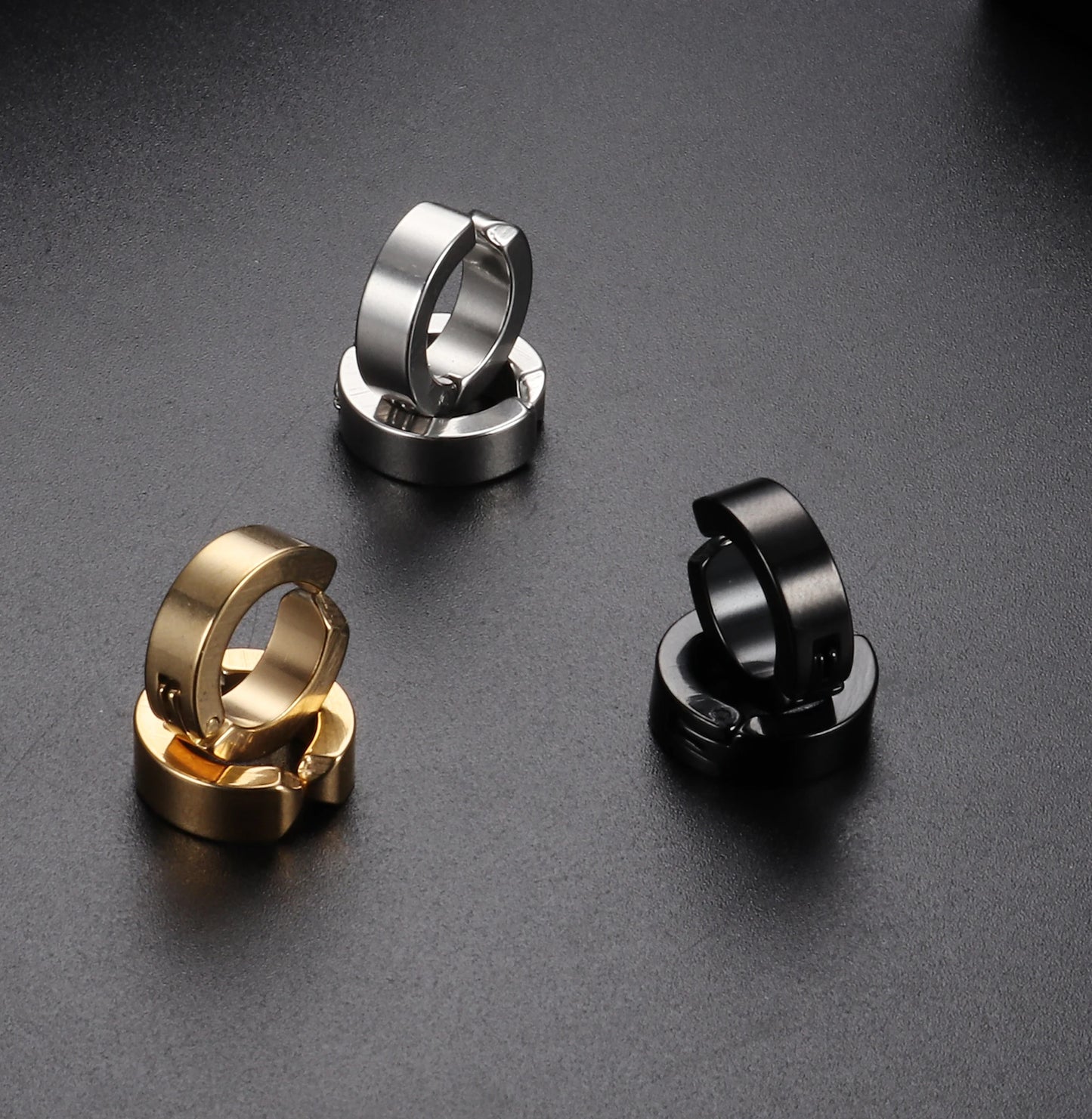 1 Pair/9 Pairs Non-Piercing Earrings Stainless Steel Clip On Hoop Earrings For Men Women Paved CZ Ear Clip Earrings Set
