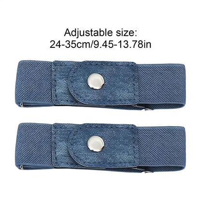 1 Pair No Buckle Elastic Belt Stretchable Adjustable Waistband for Women Men Jeans Pants Trousers Dresses Casual Fashion Wear