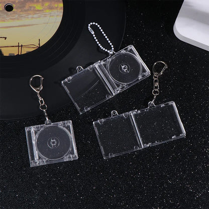 1pc NFC Functional CD Disc Key Chain Mini CD Case Keychain Peripheral Commemorative Album Key Holder For DIY Backpack Pendant