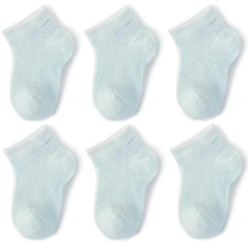 3Pairs/lot Summer Baby Thin Mesh Cotton White Pink Ankle Short Sock for Toddler Kids Boys Girls Breathable Soft Stretch Socks