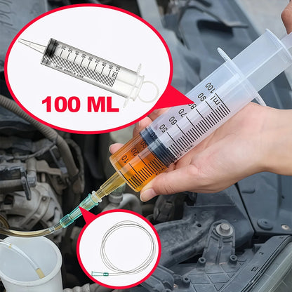 1 set of syringe type water suction/injection dual-use automotive tools, which can be used to suction/inject engine oil/gasoline