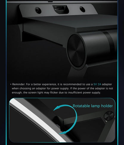 Youpin LYMAX Computer Monitor Table Lamp Curved Screen Desk Lamp Dimming Eye-Care Sound-sensitive Music Hang Gaming Light pro