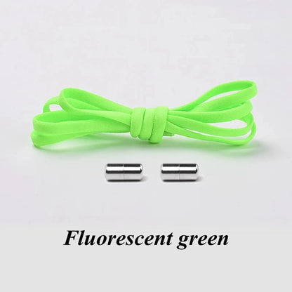 Semicircle No Tie Shoelaces Elastic Shoe laces Sneakers shoelace Metal Lock Lazy Laces for Kids and Adult One size fits all shoe