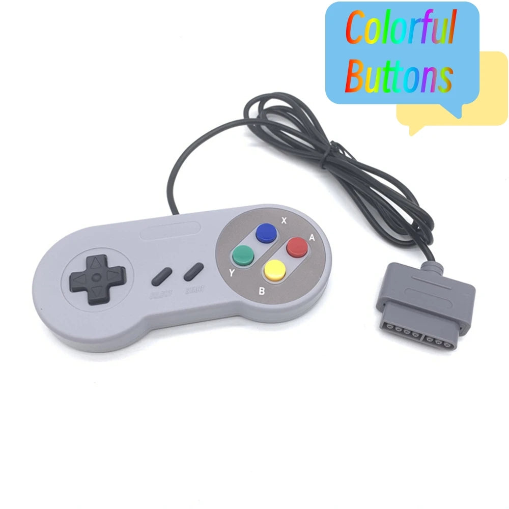 Replacement Gamepads For SNES For SFC 16 bit Video Game Console Handle Purple Colorful Buttons Controller Joystick Accessories