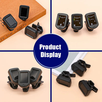 Clip-On Guitar Tuner with Regular/Color Screen 360° Rotatable Chromatic Tuner for Guitar, Bass, Ukulele, Violin