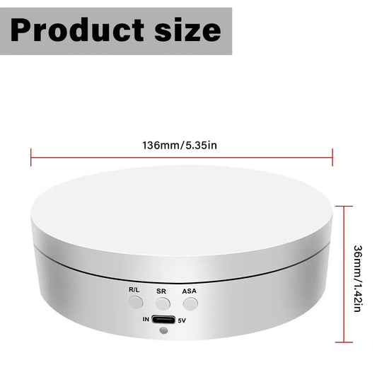 Electric Rotating Base Display Stand 3 Speeds 360 Degree Turntable Jewelry Holder USB/Battery Powered Rotating Tray