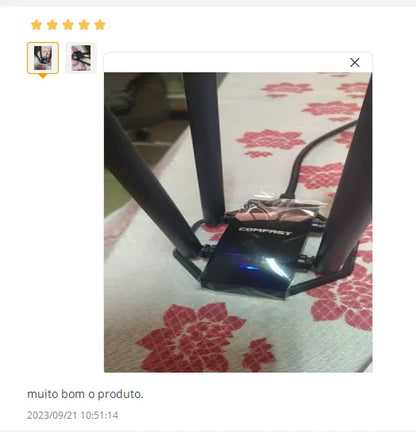 Comfast 1300Mbps Adaptador 2.4G&5GHz Usb Network Card Wireless WiFi Adapter High Gain 4*6dbi Antenna Desktop Linux Wi-fi Receive