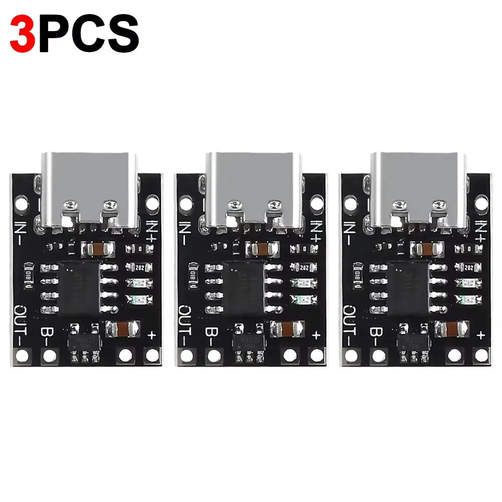 1-20PCS Universal USB Type C Charging Board 3.7V Lithium Battery Charger Board Over Module with Protection Circuit Connectors