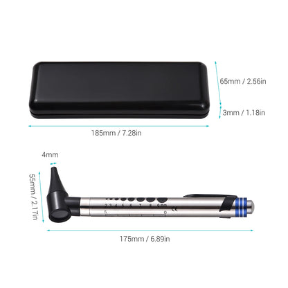 2 in 1 Otoscope and Eyes Diagnostic Tool Kit with LED Light 4mm Replaceable Ear Tips Optical Otoscope Ears Diagnostic Supplies