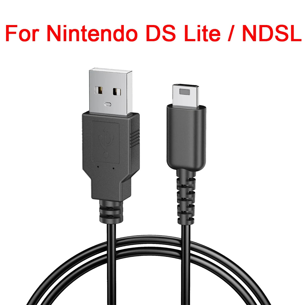 USB Charger Cable For Nintendo S Lite DSL NDSL Data Charging Power Cable Cord For NDSi 3DS New 3DS XL LL New 2DS XL NDS GBA SP