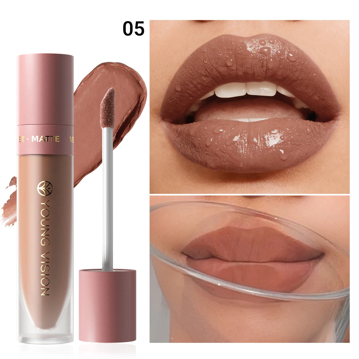 8 Color Nude Brown Matte Liquid Lipstick Velvet Sexy Dark Red Lip Glaze Non-stick Cup Not Easy To Fade Lip Gloss Lipstick Makeup