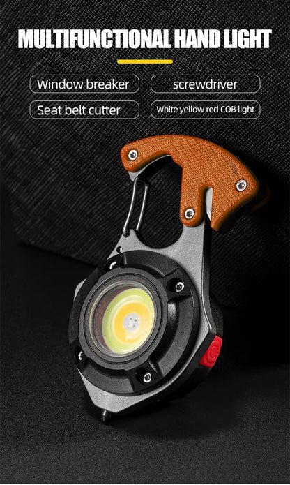 Portable Mini Multi-Function Keychain Light Maintenance Light Outdoor Camping Rechargeable Flashlight Cob Work Light